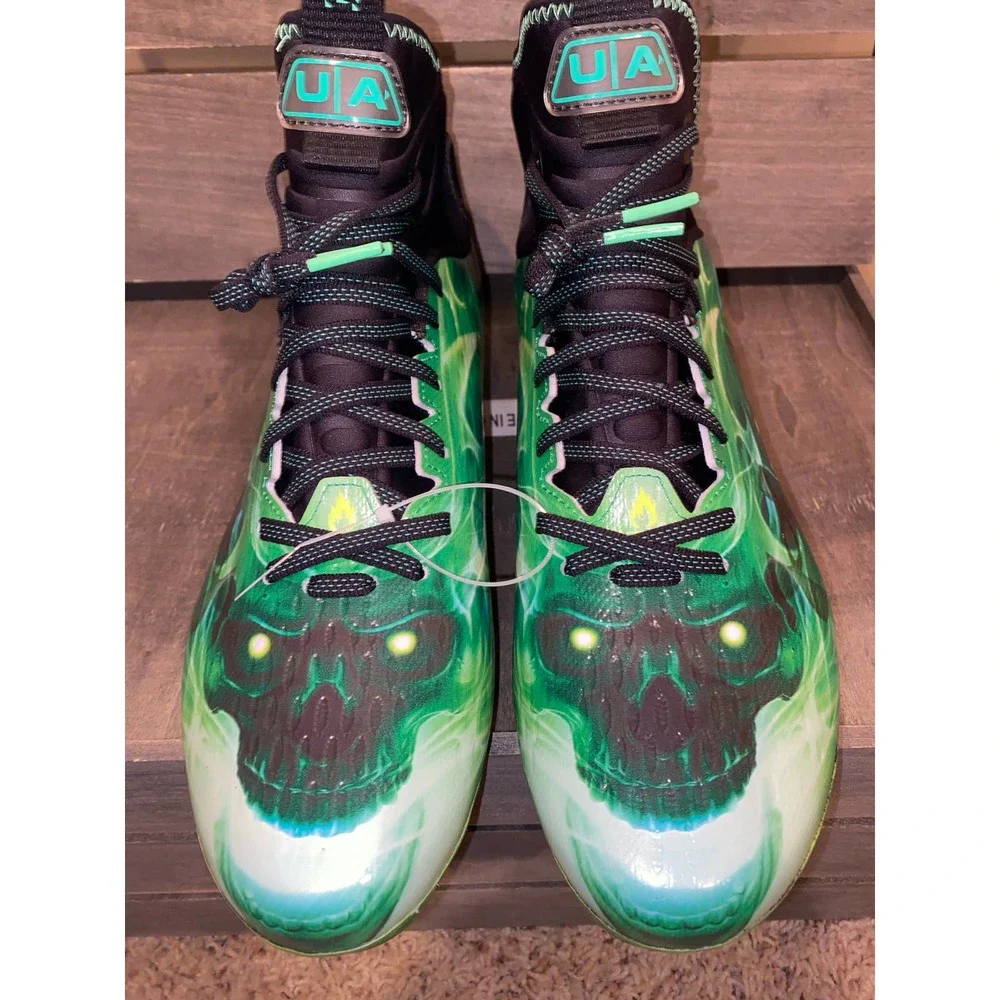 Under Armour UA Spotlight Lux MC 2.0 Football Cleats Sz 10.5 - Slime NWOB - Picture 7 of 9